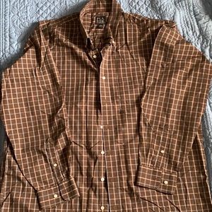 Men’s XL brown plaid long sleeve